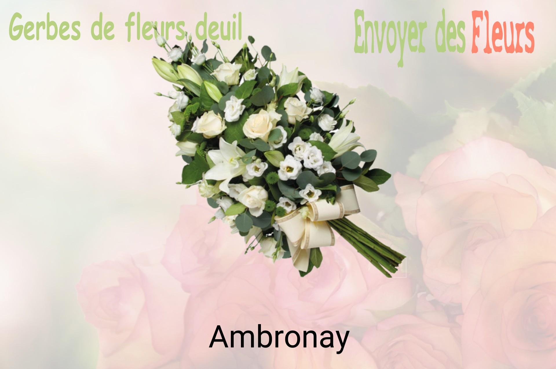 Gerbe de fleurs de deuil livrée à Ambronay